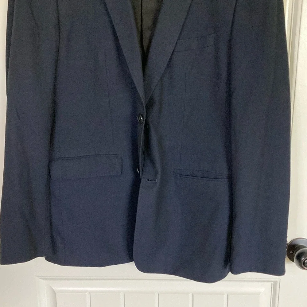 Zara Mens Basic‎ 2 Button Blazer Jacker Size US42 Navy Classic Closet Staple